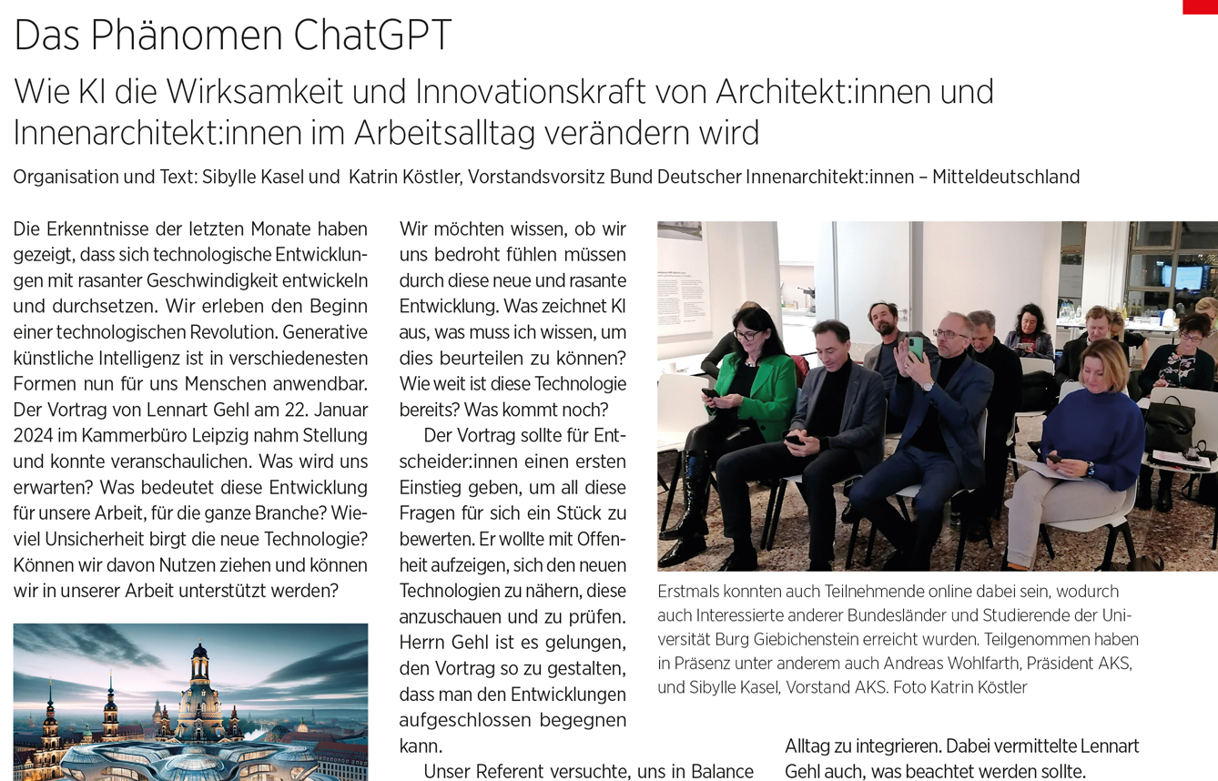 Wie ChatGPT die Arbeit von Architekt:innen und Innenarchitekt:innen revolutioniert. DAB regional